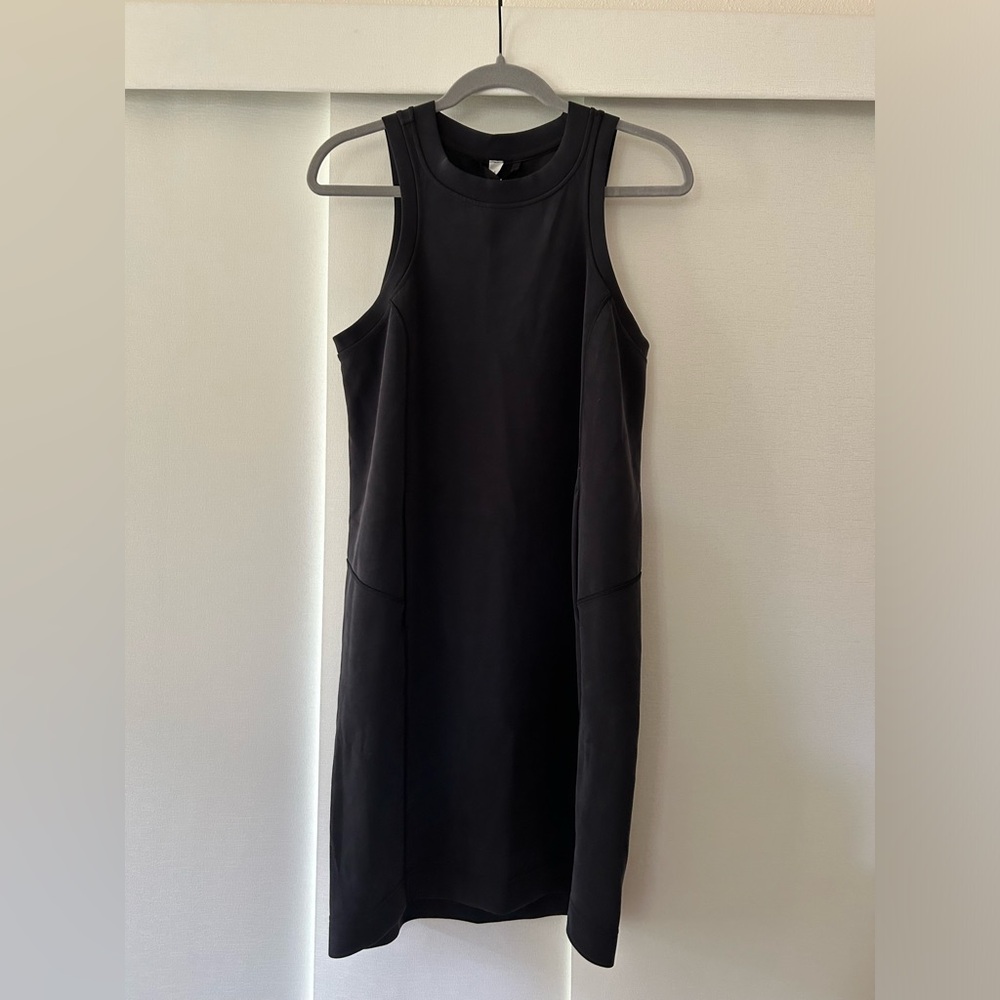 NWT. Lululemon black softstreme back in action dress.  Size 8.